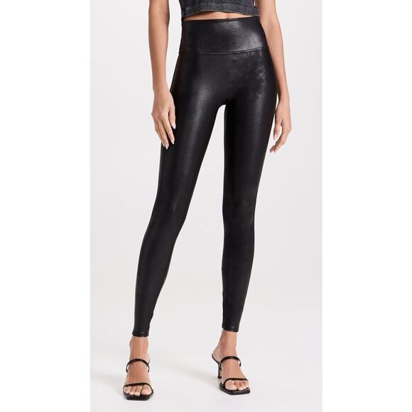 Spanx Black Faux Leather Leggings size M - Picture 1 of 16